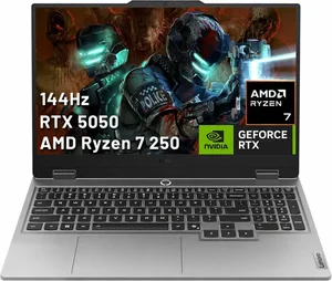Lenovo LOQ 15AHP10 Gaming Laptop AMD Ryzen 7-250, 16GB DDR5, 1TB SSD, NVIDIA RTX 5050 8GB, 15.6" FHD IPS 144Hz, Windows 11, Luna Grey