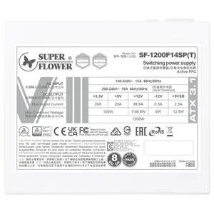 Super Flower Leadex VIII Platinum Pro 1200W 80 Plus Platinum Fully Modular ATX 3.1 Power Supply White