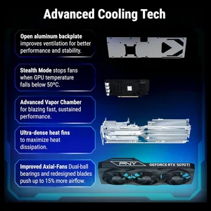 PNY NVIDIA GeForce RTX 5070 Ti OC Triple Fan 16GB GDDR7 Graphics Card