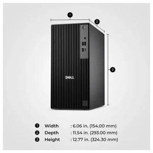 Dell Pro QCT1250 Tower Desktop, Intel Core i7-14700 Up to 5.4GHz, 8GB DDR5 RAM, 512GB SSD, Intel UHD Graphics