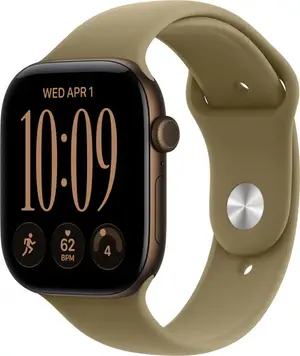 Apple Watch Series 12 (GPS) 46mm Aluminum Case with Sand Sport Band - Dark Bronze, Light Gold, Black, Space Gray