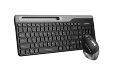 A4tech Fstyler FB2535CS Bluetooth/Wireless Dual Mode Keyboard & Silent Click Mouse Combo Set (Grey) - Easy-Switch up to 4 Devices for Windows, Mac, Chrome OS, Android, iPad, iPhone, Smart TV, Apple TV