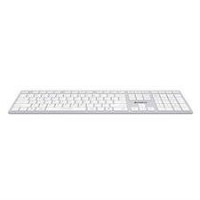 A4tech Fstyler FBX50C Dual Mode Bluetooth / 2.4G Wireless Rechargeable Keyboard, Easy-Switch up to 4 Devices for Windows, Mac, Chrome OS, Android, iPad, iPhone, Smart TV, Apple TV (Black/White Color)