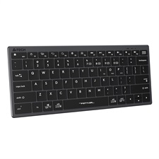 A4tech Fstyler FBX51C Dual Mode Bluetooth / 2.4G Wireless Compact Rechargeable Keyboard, Easy-Switch up to 4 Devices for Windows, Mac, Chrome OS, Android, iPad, iPhone, Smart TV, Apple TV (Black/White Color)