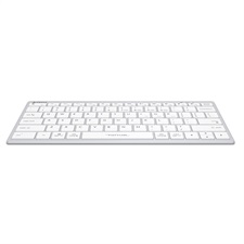 A4tech Fstyler FBX51C Dual Mode Bluetooth / 2.4G Wireless Compact Rechargeable Keyboard, Easy-Switch up to 4 Devices for Windows, Mac, Chrome OS, Android, iPad, iPhone, Smart TV, Apple TV (Black/White Color)