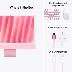 Apple iMac 24 MWV43 Apple M4 Chip, 16GB Memory, 256GB SSD, 24" Retina Display, macOS, Pink