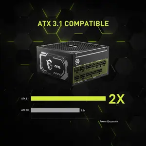 MSI MAG A1250GL PCIe5 1250W 80 Plus Gold Fully Modular Gaming Power Supply