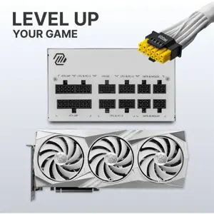 MSI MAG A850GL PCIe5 850W 80 PLUS Gold Fully Modular Power Supply — White