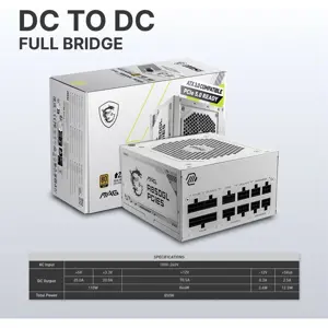 MSI MAG A850GL PCIe5 850W 80 PLUS Gold Fully Modular Power Supply — White