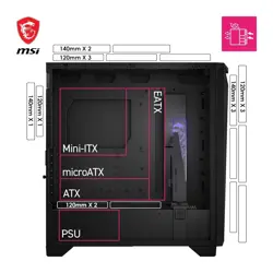 MSI MPG GUNGNIR 300R Airflow ARGB Mid-Tower Gaming Case