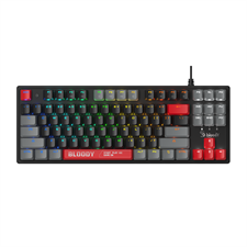 A4Tech Bloody S310N RGB BLMS Mechanical Gaming Keyboard - BLMS Red Plus Switch - Hot Swappable - Quiet Typing - 1000 Hz Report Rate - Energy Red/ Energy White