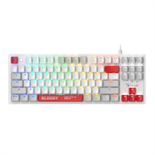 A4Tech Bloody S310N RGB BLMS Mechanical Gaming Keyboard - BLMS Red Plus Switch - Hot Swappable - Quiet Typing - 1000 Hz Report Rate - Energy Red/ Energy White