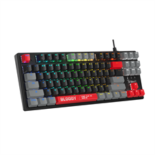 A4Tech Bloody S310N RGB BLMS Mechanical Gaming Keyboard - BLMS Red Plus Switch - Hot Swappable - Quiet Typing - 1000 Hz Report Rate - Energy Red/ Energy White