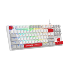 A4Tech Bloody S310N RGB BLMS Mechanical Gaming Keyboard - BLMS Red Plus Switch - Hot Swappable - Quiet Typing - 1000 Hz Report Rate - Energy Red/ Energy White
