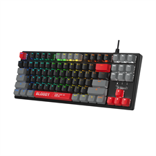 A4Tech Bloody S310N RGB BLMS Mechanical Gaming Keyboard - BLMS Red Plus Switch - Hot Swappable - Quiet Typing - 1000 Hz Report Rate - Energy Red/ Energy White