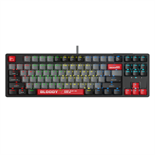A4Tech Bloody S87 TenKeyLess RGB Mechanical Switch Hot Swappable Gaming Keyboard 75% (87 Keys) Compact Style (BLMS Red Plus Switch: Linear, Light & Smooth) -  Energy Red/Energy White