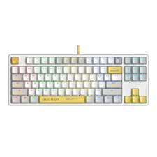 A4Tech Bloody S87 TenKeyLess RGB Mechanical Switch Hot Swappable Gaming Keyboard 75% (87 Keys) Compact Style (BLMS Red Plus Switch: Linear, Light & Smooth) -  Energy Red/Energy White