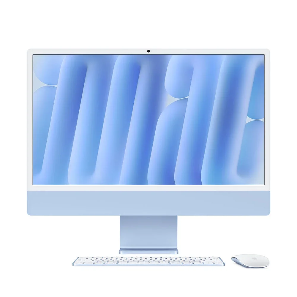 Apple iMac MD2T4 24" M4 Chip 10-Core CPU, 10-Core GPU, 24GB Memory, 512GB SSD, 4.5K Retina Display, Magic Keyboard, Magic Mouse, macOS, Blue