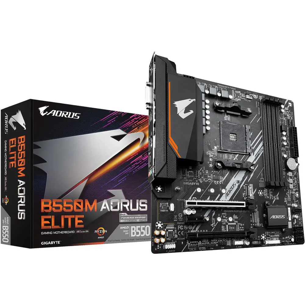 GIGABYTE B550M AORUS ELITE – AMD B550, AM4, DDR4, Micro‑ATX Motherboard
