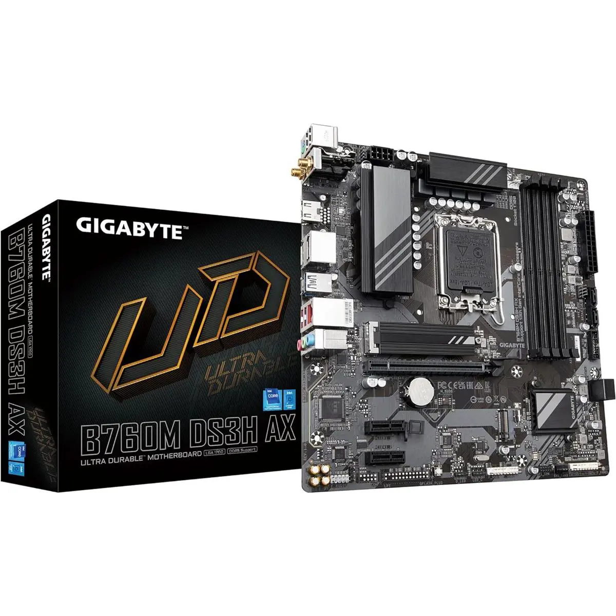 GIGABYTE Intel B760M DS3H AX DDR4 Micro ATX Motherboard 