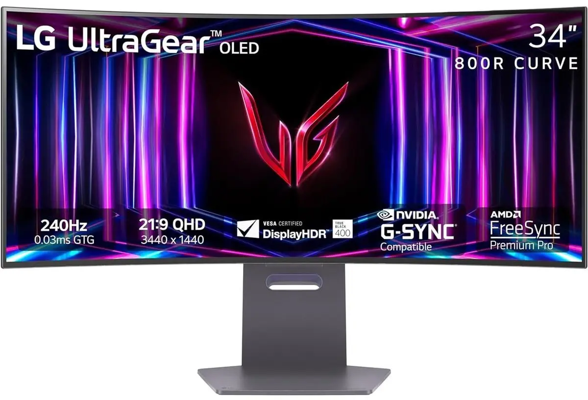 LG 34GS95QE UltraGear 34″ 240Hz OLED Curved Gaming Monitor