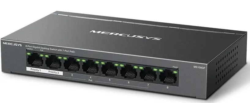 Mercusys MS108GP 8-Port Gigabit Desktop Switch with 7-Port PoE+
