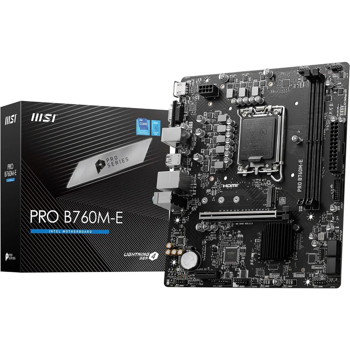 MSI Pro B760M-E DDR5 Intel 12/13/14th Gen Micro ATX Motherboard