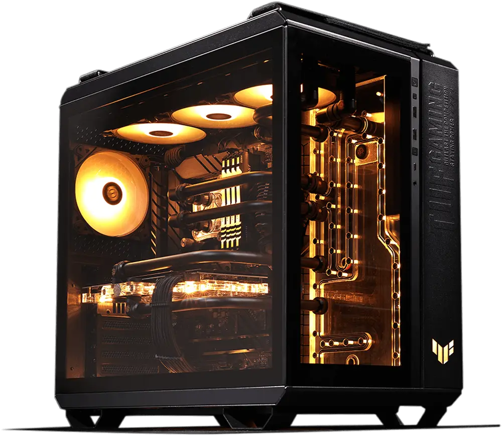 ASUS TUF Gaming GT502 Black Edition Case – Dual-Chamber ATX Mid-Tower, Tempered Glass, RGB Support