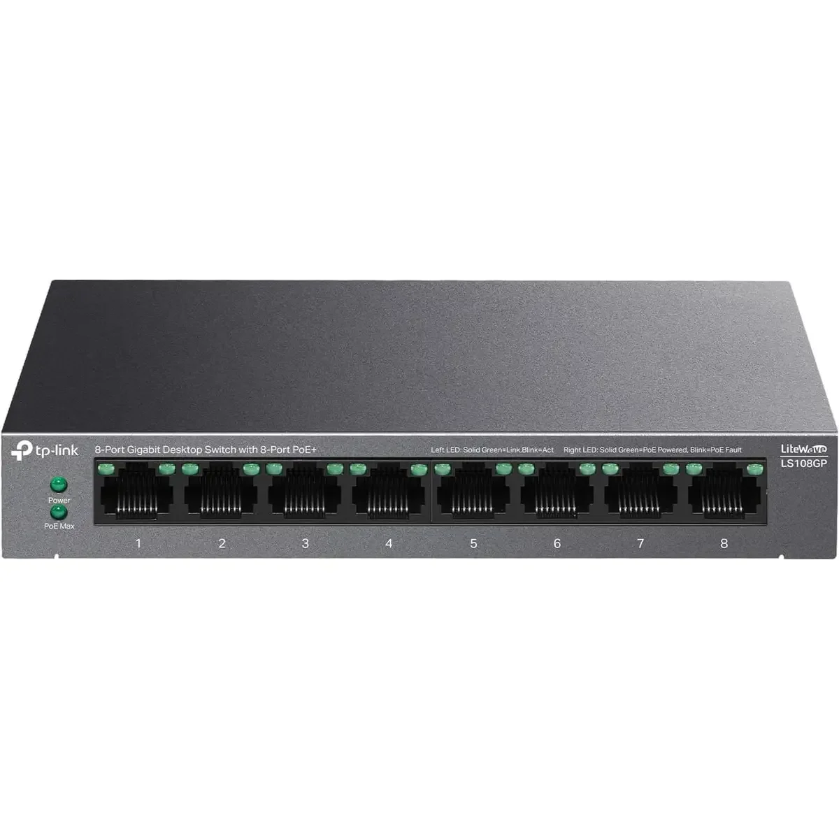 TP-Link LS108GP 8-Port Gigabit PoE+ Unmanaged Network Switch