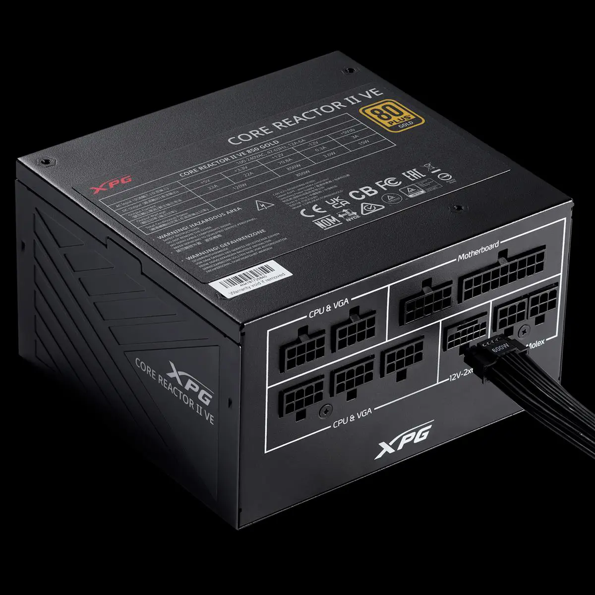 XPG VE Core Reactor II 750W 80+ Gold Modular Gaming Power Supply