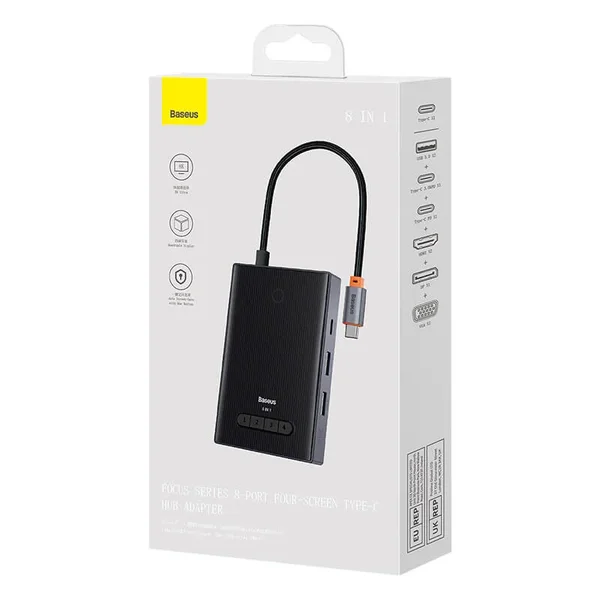 Baseus PioneerJoy 8-Port Four-Screen Type-C HUB Adapter (WKYY030413)