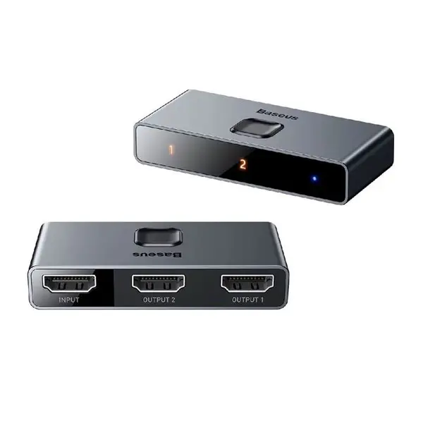 Baseus HDMI Matrix Switch 2×1 / 1×2 4K 60Hz Grey CAHUB-BC0G