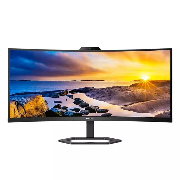 Philips 34E1C5600HE 34" Curved WQHD (3440x1440) Monitor with 5MP Webcam & Speakers