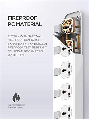 Ldnio 2500w SC4408 Power Extension With 4 USB-A Ports & 4 Power Sockets EU Plug