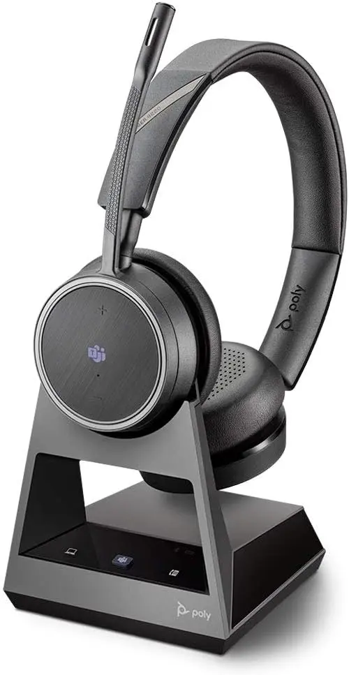 Poly Voyager 4220 Office Stereo Bluetooth Headset with USB-A Base for PC & Desk Phone