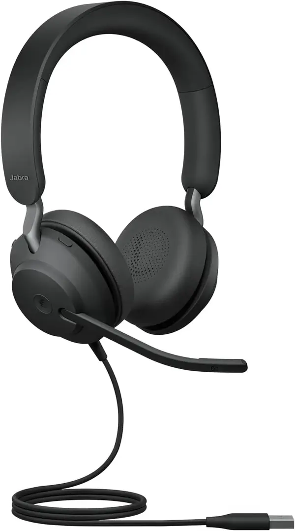 Jabra Evolve2 40 Stereo USB-A Wired Headset with Noise-Cancelling Microphone