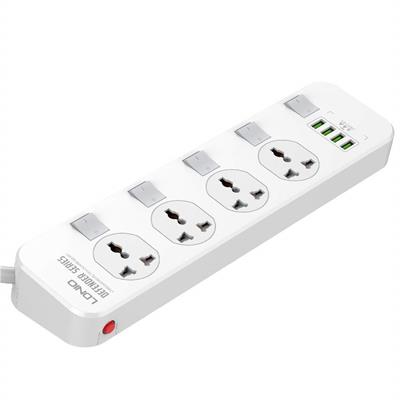 Ldnio 2500w SC4408 Power Extension With 4 USB-A Ports & 4 Power Sockets EU Plug