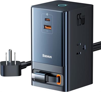 Baseus PowerCombo 6in1 Digital PowerStrip  3AC +1U +1C + Retractable Type C