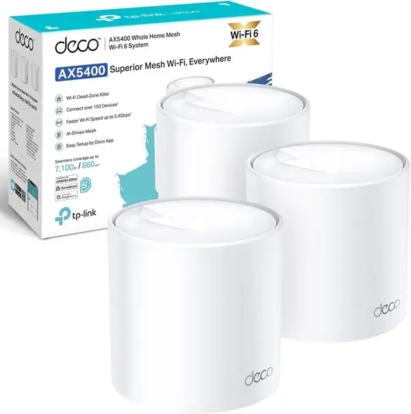 TP-Link Deco X60(3-pack)  AX5400 Whole Home Mesh Wi-Fi 6 System