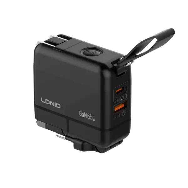 LDNIO Q2618 65W GaN Fast Charger – USB-C + USB-A with EU/UK/US Plugs