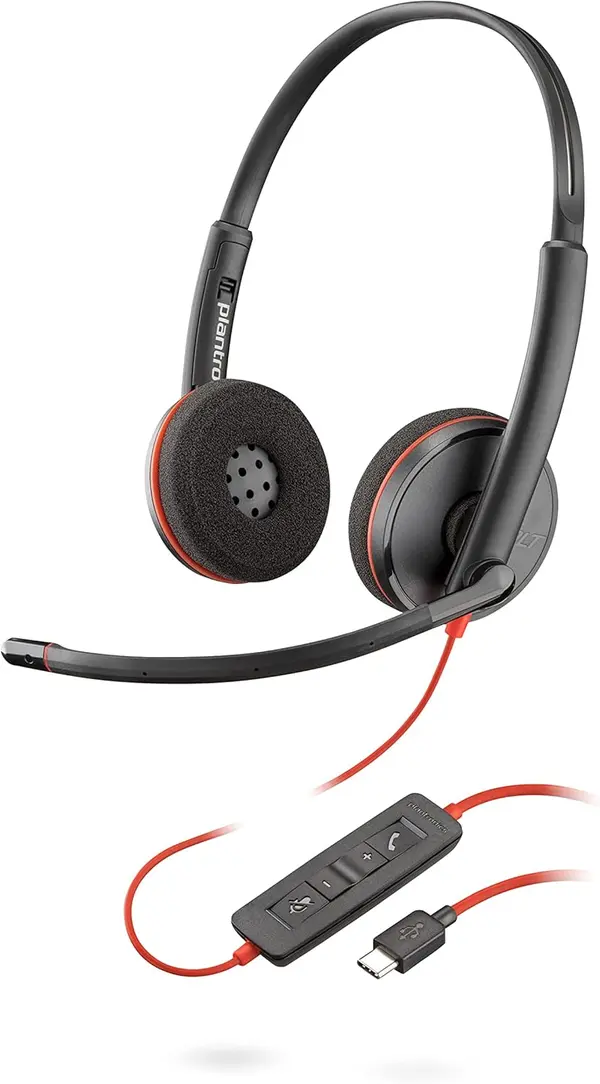 HP Poly Blackwire 3220 Stereo USB-C Headset with USB-C/A Adapter (8X228AA)