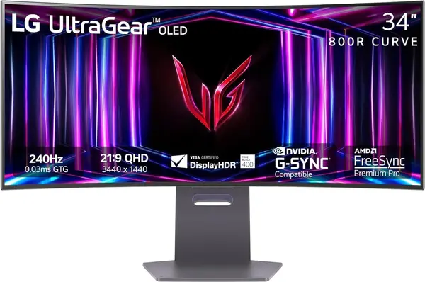 LG 34GS95QE-B 34" UltraGear OLED Curved Gaming Monitor – 240Hz