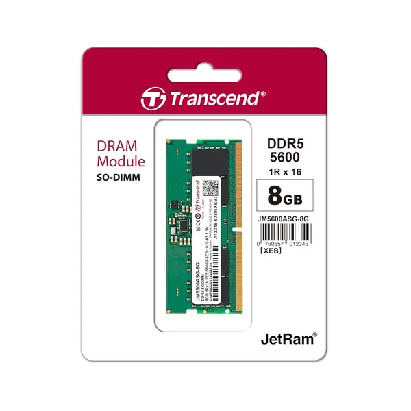 Transcend JetRam DDR5 5600MHz Laptop RAM | JM5600ASG-8G - JM5600ASE-16G