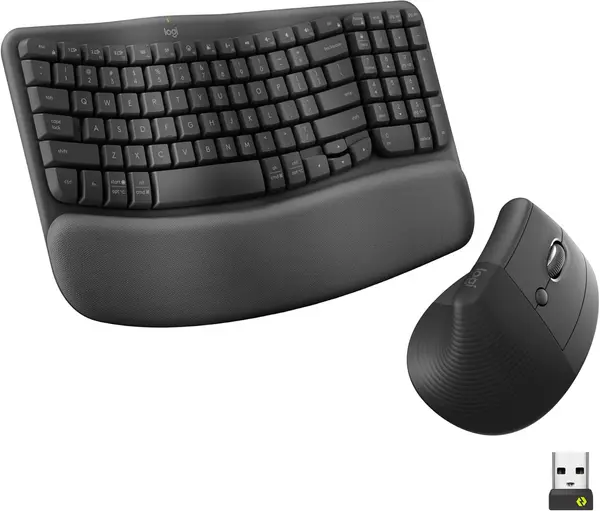 Logitech Wave Keys & Lift Combo Ergonomic Wireless Keyboard Mouse