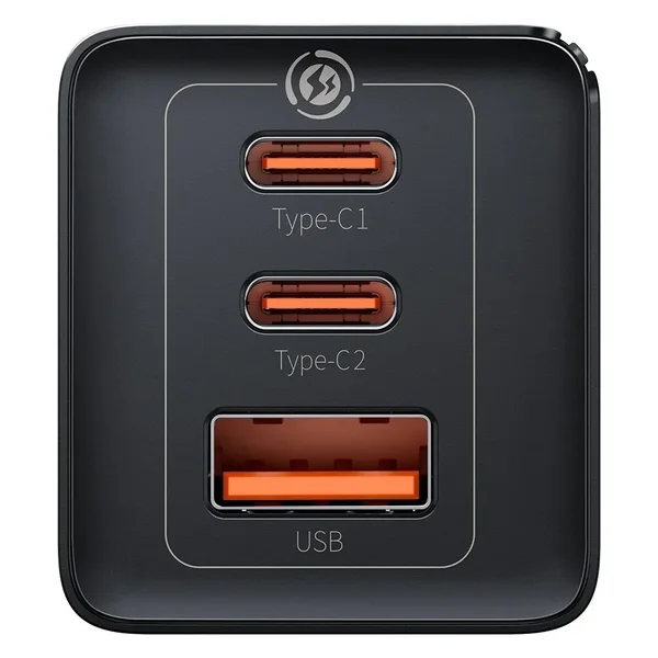 Baseus GaN5 Pro 65W 3-Port Fast Charger – 2× USB-C + USB-A