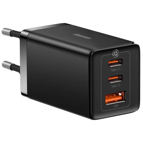 Baseus GaN5 Pro 65W 3-Port Fast Charger – 2× USB-C + USB-A