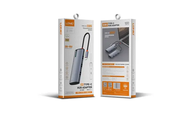 LDNIO DS-15U 5-in-1 USB-C Docking Station USB Hub