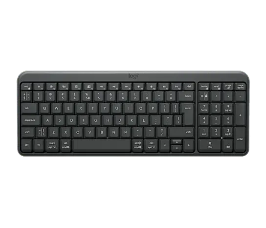 Logitech K250 Bluetooth Keyboard with Numpad, Easy Connectivity, Compact Wireless Keyboard, Spill-Resistant, Comfortable Keys - Windows/MacOS - Graphite 
