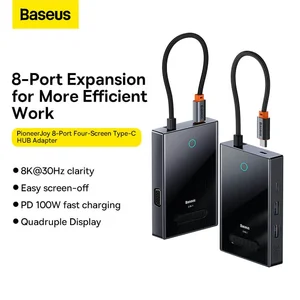 Baseus PioneerJoy 8-Port Four-Screen Type-C HUB Adapter (WKYY030413)