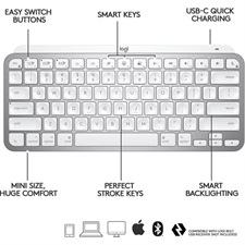 Logitech MX Keys Mini Wireless Keyboard for Mac (Pale Gray)